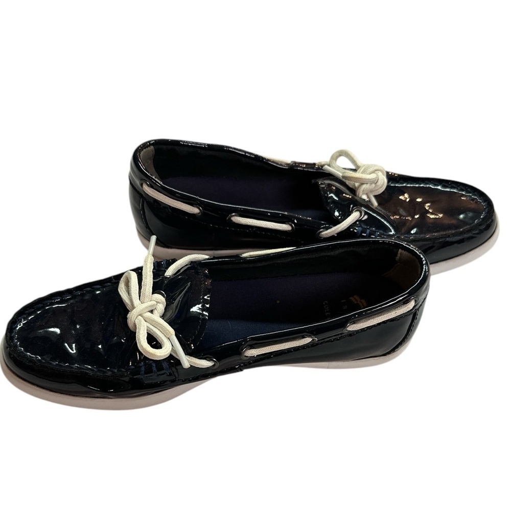 Cole Haan Nuntucket Camp Loafer Slip-on Moccasin Navy Patent 8B - Picture 3 of 10